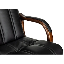 Кресло VB_ Бюрократ T-9932Walnut черный эко.кожа крестов. металл/дерево