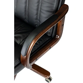 Кресло VB_ Бюрократ T-9932Walnut черный эко.кожа крестов. металл/дерево