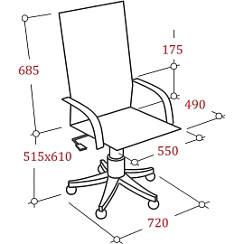 Кресло VB_ Бюрократ T-9932Walnut черный эко.кожа крестов. металл/дерево