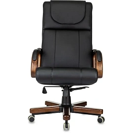 Кресло для руководителя Бюрократ T-9933 чёрное (экокожа, металл/дерево)