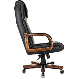 Кресло для руководителя Бюрократ T-9933 чёрное (экокожа, металл/дерево)