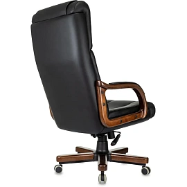Кресло для руководителя Бюрократ T-9933 чёрное (экокожа, металл/дерево)