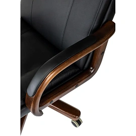 Кресло для руководителя Бюрократ T-9933 чёрное (экокожа, металл/дерево)