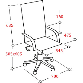 Кресло БР Комус Мебель Echair 659, экокожа, черн, пластик