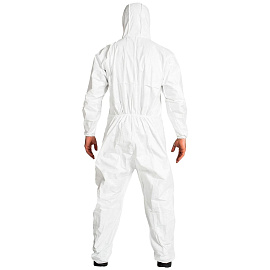 Комбинезон одноразовый с капюшоном VestProm 600 белый 43 г/кв.м (размер L)