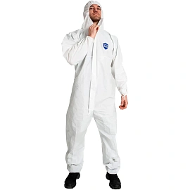 Комбинезон одноразовый с капюшоном VestProm 600 белый 43 г/кв.м (размер XL)