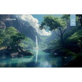 Календарь настенный 3-х блочный 2026 Attache, 305х675, Водопад , 80г