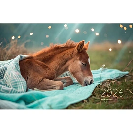 Календарь настенный 3-х блочный 2026 Attache, Трио станд, 305х675,Жеребенок