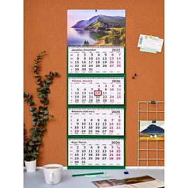 Календарь настенный 4-х блочный 2026 Пейзаж Байкал 30.5x83.5 см