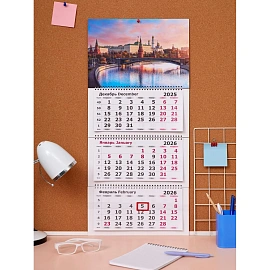 Календарь настенный 3-х блочный 2026 На природе 33x70.5 см