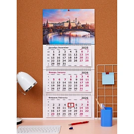 Календарь настенный 3-х блочный 2026 На природе 33x70.5 см