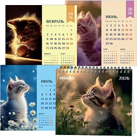 Календарь-домик настольный 2026 Atache, Котенок, 120х110 фото Календарь-домик настольный 2026 Atache, Котенок, 120х110