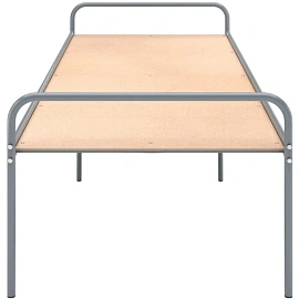 Кровать одноярусная Комус Мебель металлическая серая 820х596х1920 мм фото Кровать одноярусная Комус Мебель металлическая серая 820х596х1920 мм