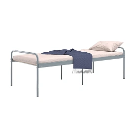 Кровать одноярусная Комус Мебель металлическая серая 820х596х1920 мм