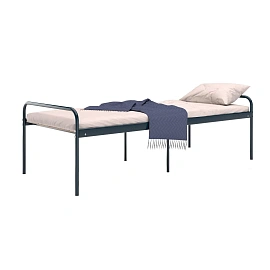 Кровать одноярусная Комус Мебель металлическая антрацит 820х596х1920 мм