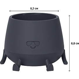 Кашпо с поддоном La decoro Мистер Крутой 0.6 л антрацит (8.8x8.2 см)