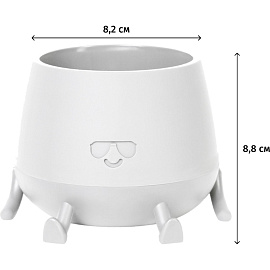 Кашпо с поддоном La decoro Мистер Крутой 0.6 л белое (8.8x8.2 см)