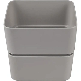 Кашпо с поддоном La decoro Фиори 0.45 л серый жемчуг (8.6x9.6 см)