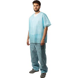 Костюм одноразовый хирургический Гекса нестерильный размер 52-54 (рубашка, брюки) фото Костюм одноразовый хирургический Гекса нестерильный размер 52-54 (рубашка, брюки)