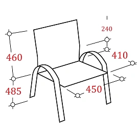 Стул офисный Easy Chair Честер чёрный, экокожа, металл, хромированный
