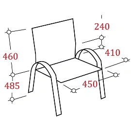 Стул офисный Easy Chair Честер тёмно-серый, экокожа, металл, хромированный