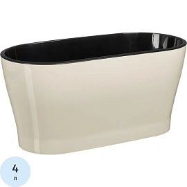 Горшок для цветов Idiland Lira 4 л с внутренней вставкой 2.8 л бежевый (14x14.5 см)