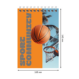 Блокнот А6 40л. на гребне BG "Sport community
