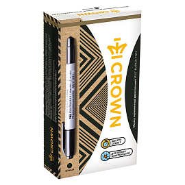 Маркер перманентный двусторонний Crown Multi Marker Twin черный (толщина линии 1-2 мм)