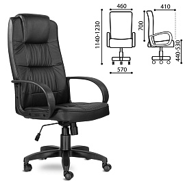 Кресло офисное "Премьер", кожзам, черное фото Кресло офисное "Премьер", кожзам, черное