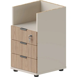 Тумба приставная Комус Мебель Easy One Вяз Шв/Кшм (250319)