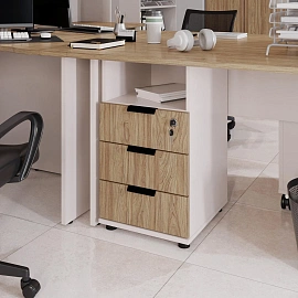 Тумба приставная Комус Мебель Easy One Вяз Шв/Кшм (250319)