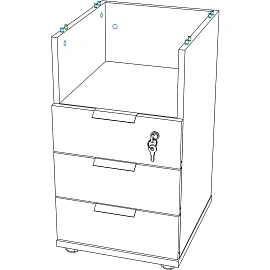 Тумба приставная Комус Мебель Easy One Вяз Шв/Кшм (250319)