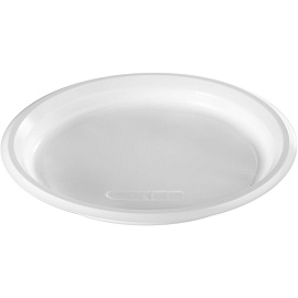 Тарелка одноразовая пластиковая Средний 220 мм белая 1000 штук в упаковке