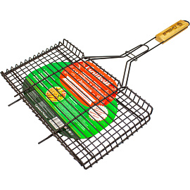 Решётка-гриль для мангала Grillkoff 22x37 см двойная, с бортами (279)