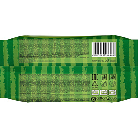 Салфетки влажные Aura Fresh Tropic Cocktail освежающие с мягким клапаном (60 листов в пачке)