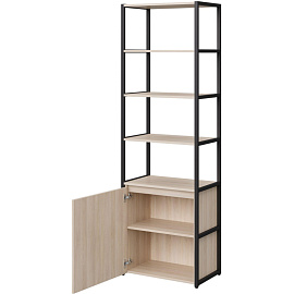 Стеллаж для документов Easy to lead K-Loft 241H026 дуб скандинавский/чёрный 670х400х2105 мм