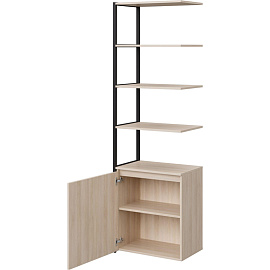 Полустеллаж для документов Easy to lead K-Loft 241H027 дуб скандинавский/чёрный 645х400х2105 мм