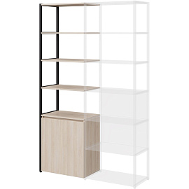 Полустеллаж для документов Easy to lead K-Loft 241H027 дуб скандинавский/чёрный 645х400х2105 мм