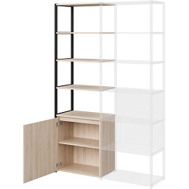 Полустеллаж для документов Easy to lead K-Loft 241H027 дуб скандинавский/чёрный 645х400х2105 мм