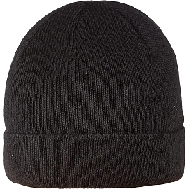 Шапка трикотажная чёрная с отворотом вязаная