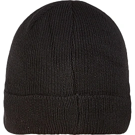 Шапка трикотажная чёрная с отворотом вязаная