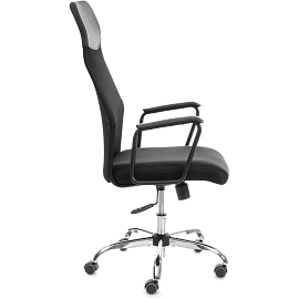 Кресло для руководителя Комус мебель Easy Chair 619 чёрное (сетка/экокожа, хромированный)