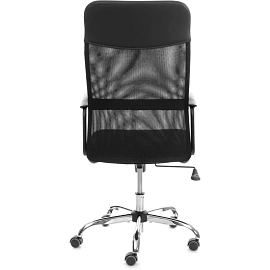 Кресло для руководителя Комус мебель Easy Chair 619 чёрное (сетка/экокожа, хромированный)