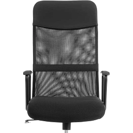 Кресло для руководителя Комус мебель Easy Chair 619 чёрное (сетка/экокожа, хромированный)