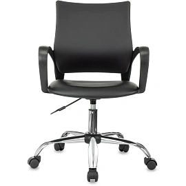 Кресло БР Комус Мебель Echair 396 LT, экокожа, черный, хром
