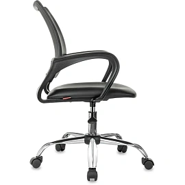 Кресло БР Комус Мебель Echair 396 LT, экокожа, черный, хром