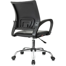 Кресло БР Комус Мебель Echair 396 LT, экокожа, черный, хром