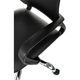 Кресло БР Комус Мебель Echair 396 LT, экокожа, черный, хром