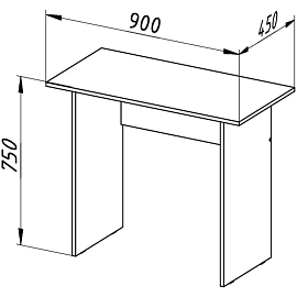 Стол компьютерный Сула (белый, 900х450х750 мм)