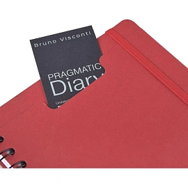 Ежедневник недатированный Bruno Visconti Pragmatic картон А5 128 листов красный с фиксирующей резинкой, 3-748/05